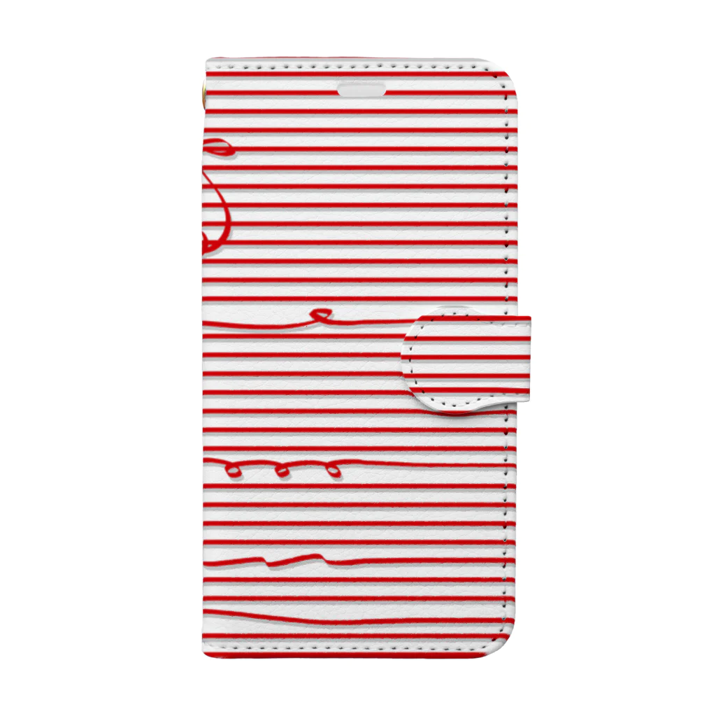 dizzyのRed Stripes 手帳型スマホケース