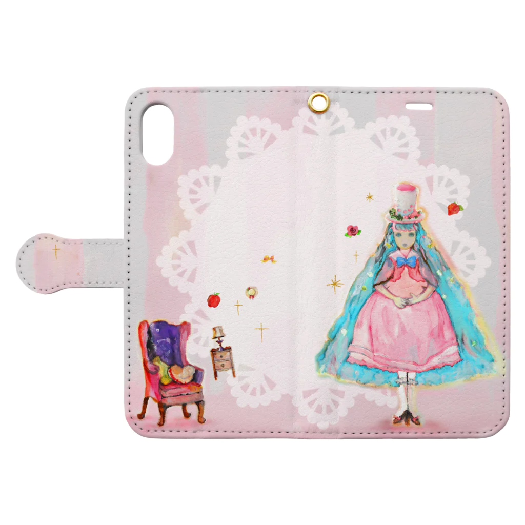 blue soltのdoll Book-Style Smartphone Case:Opened (outside)