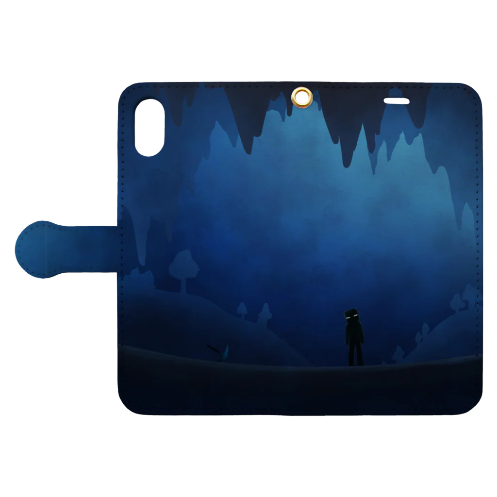 MenmeωのIn deep cave Book-Style Smartphone Case:Opened (outside)