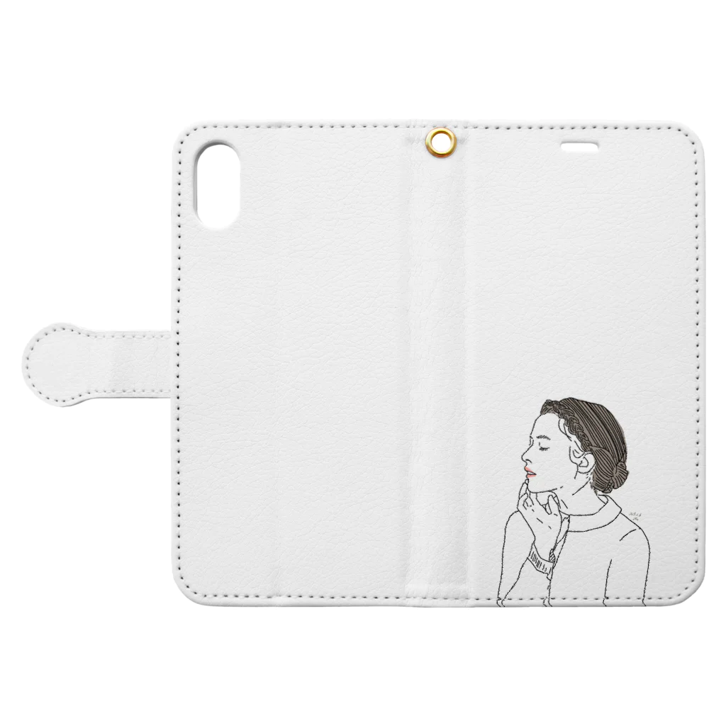 Fooのおすまし女子 Book-Style Smartphone Case:Opened (outside)