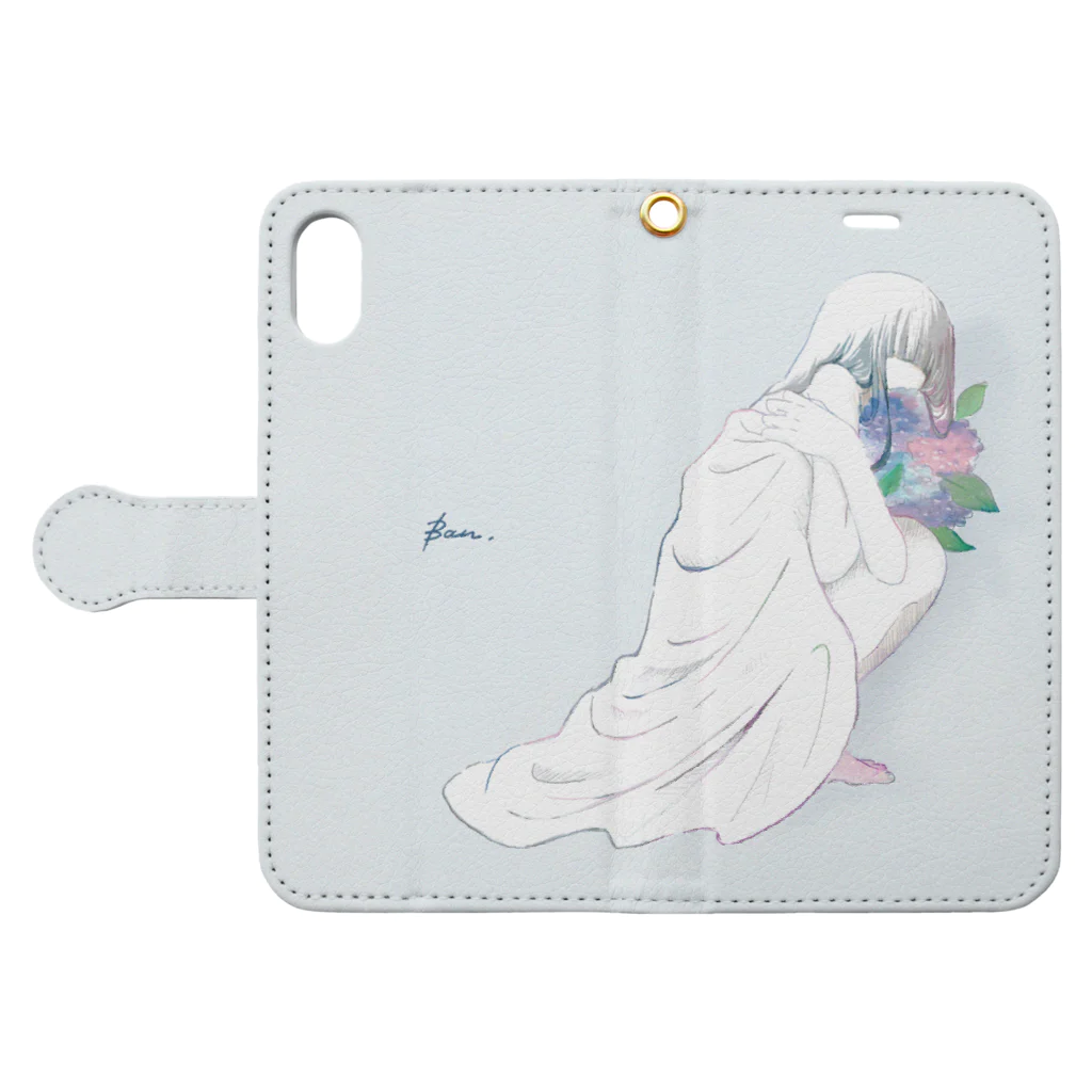 ban_goodsのhydrangea Book-Style Smartphone Case:Opened (outside)