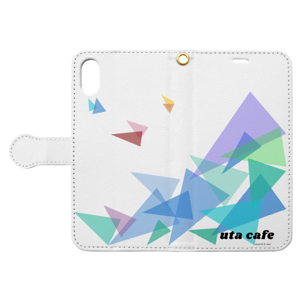 uta cafeのさんかく Book-Style Smartphone Case:Opened (outside)