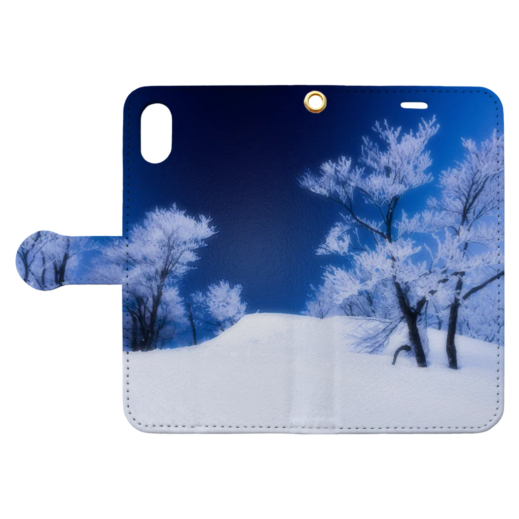  Kuunsirppiの樹氷02 Book-Style Smartphone Case:Opened (outside)