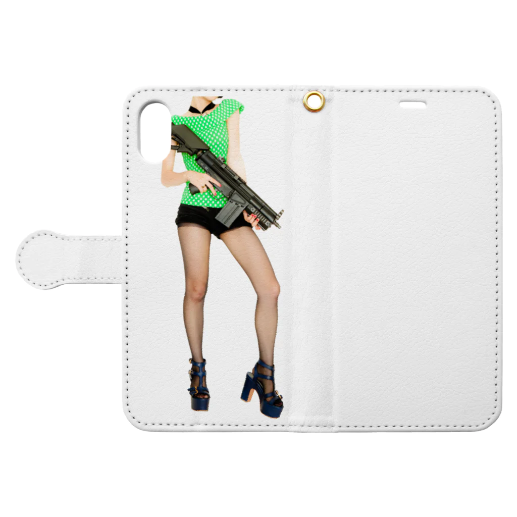 PPPRのgrumble gun girl  Book-Style Smartphone Case:Opened (outside)