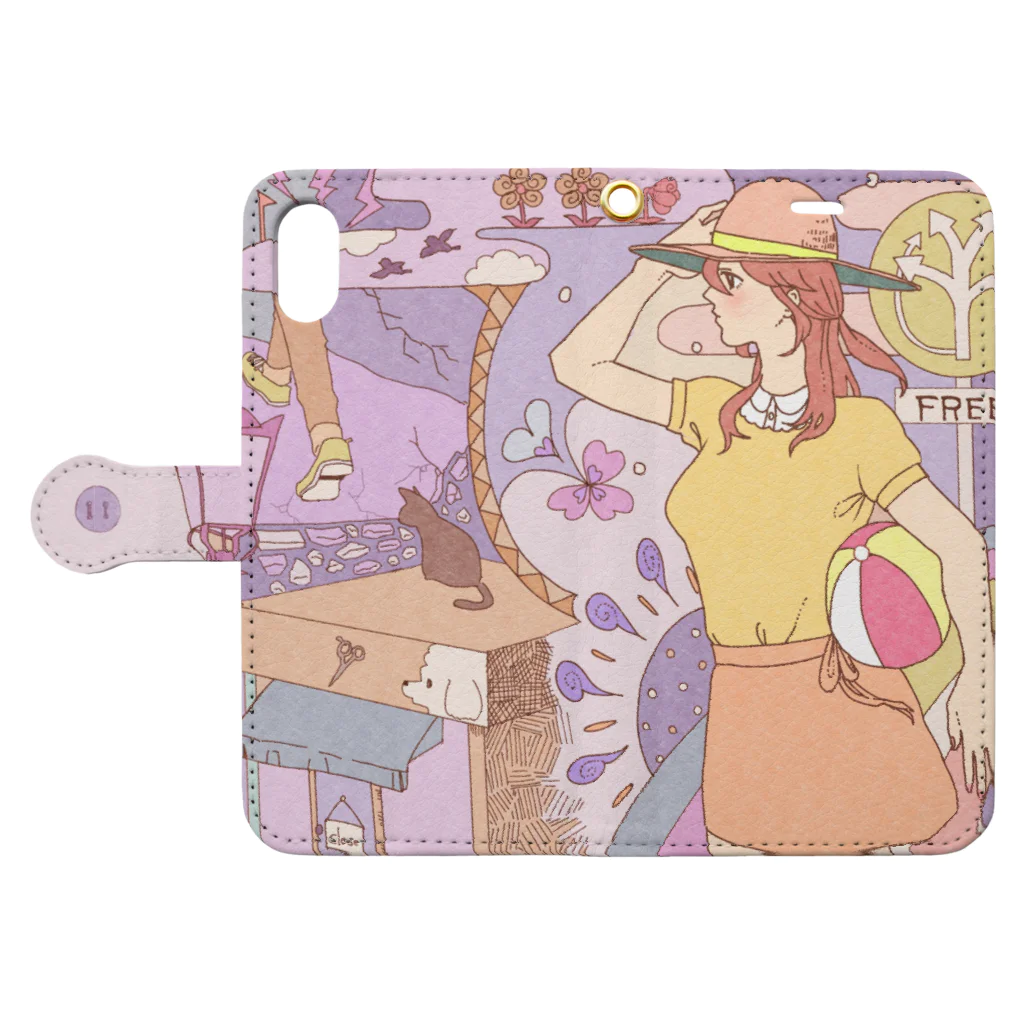 五月の夢と道 Book-Style Smartphone Case:Opened (outside)