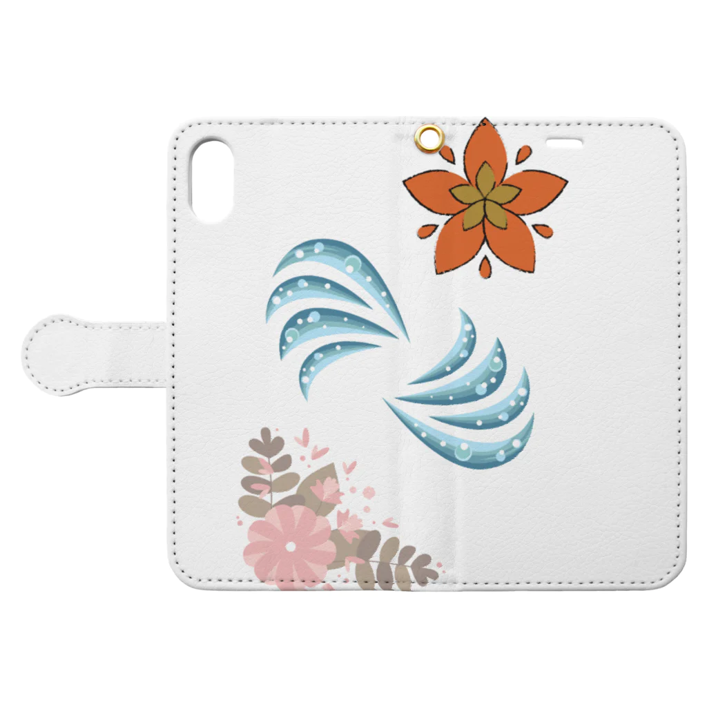 瓶底の空の花の流れ Book-Style Smartphone Case:Opened (outside)