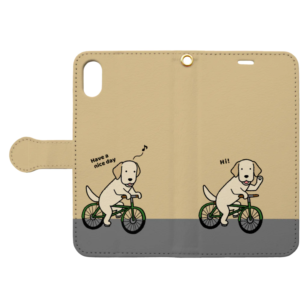 efrinmanのbicycleラブ イエロー（イエロー） Book-Style Smartphone Case:Opened (outside)