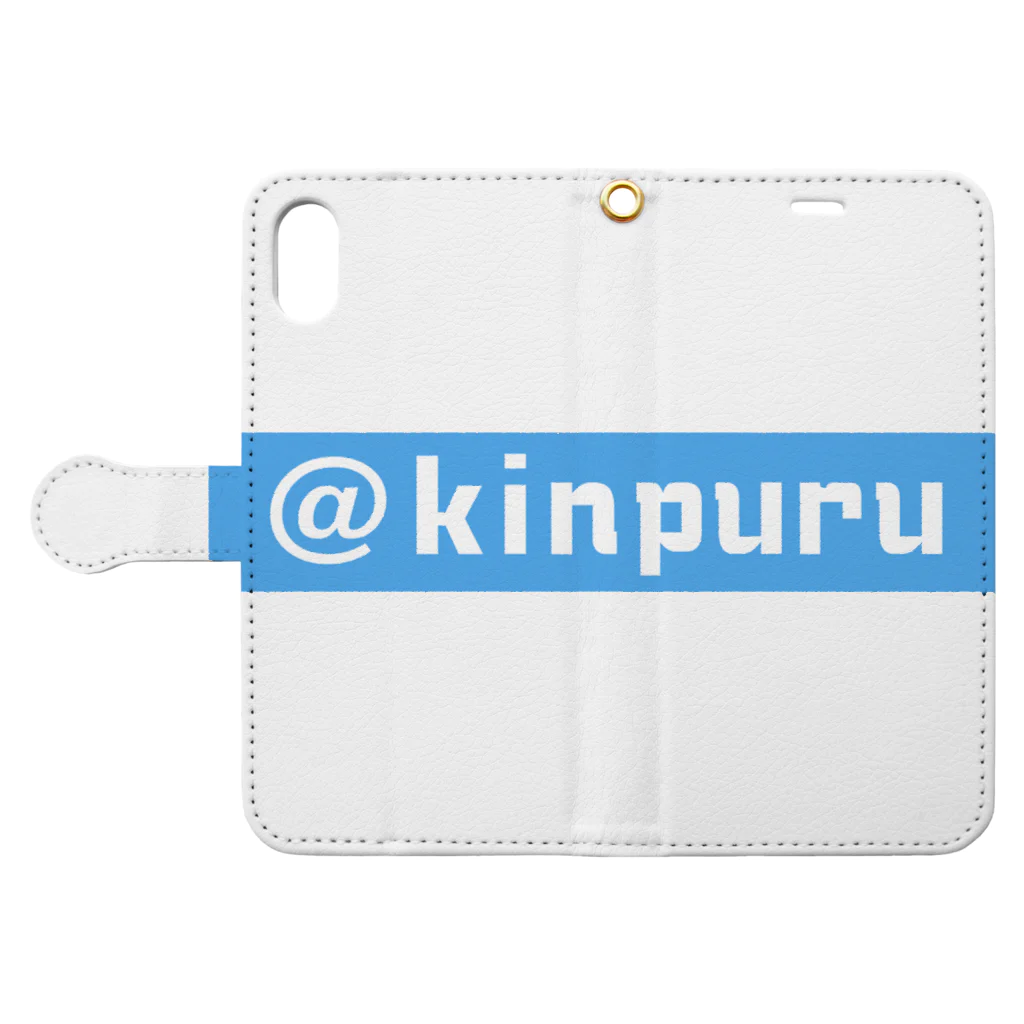 駒田航の超↑筋肉プルプル!!! - 【公式】グッズSHOP - SUZURI店の【KPBL03】@kinpuru（ブルー） Book-Style Smartphone Case:Opened (outside)