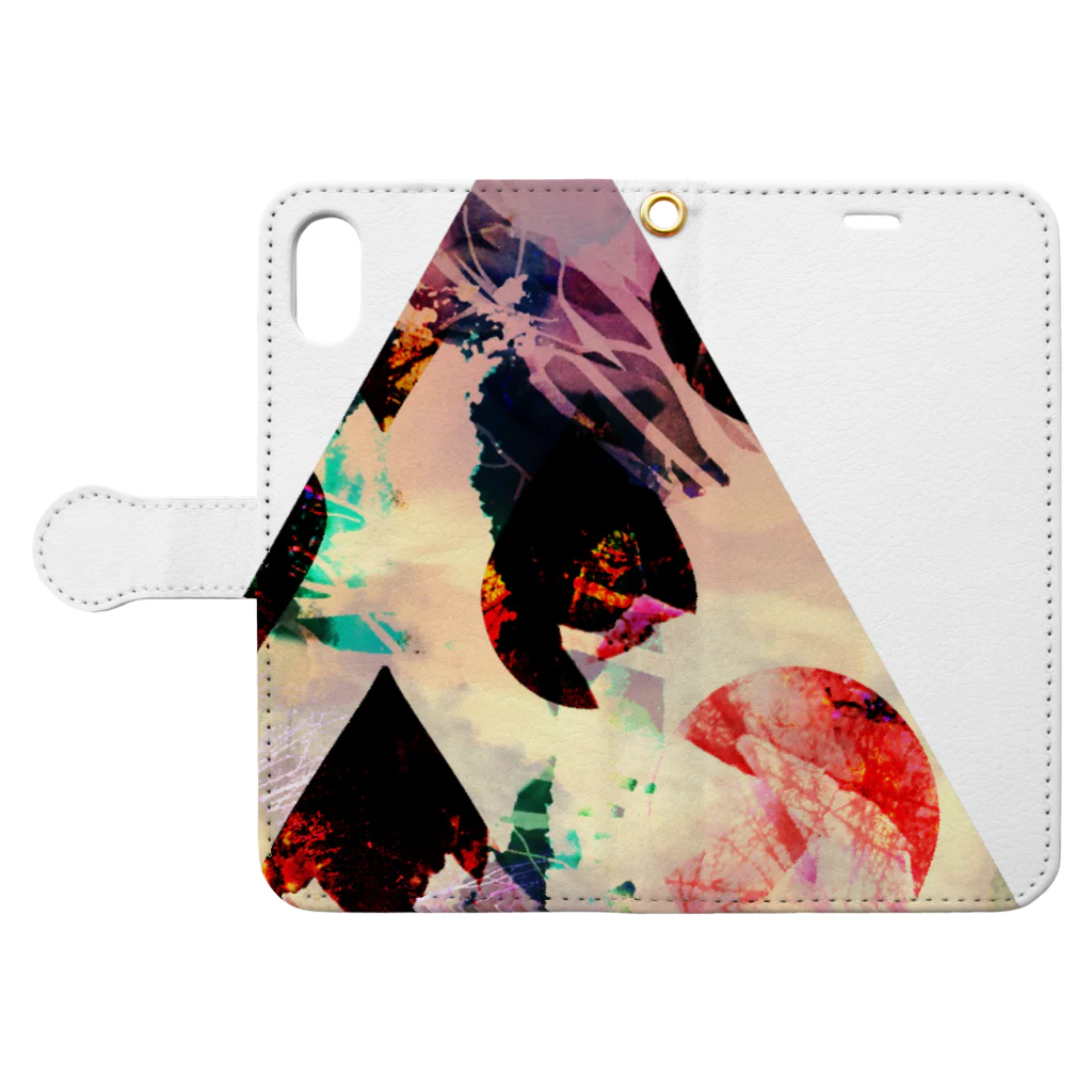 NoraUprise-sの▲4【三角形の穴】  Book-Style Smartphone Case:Opened (outside)