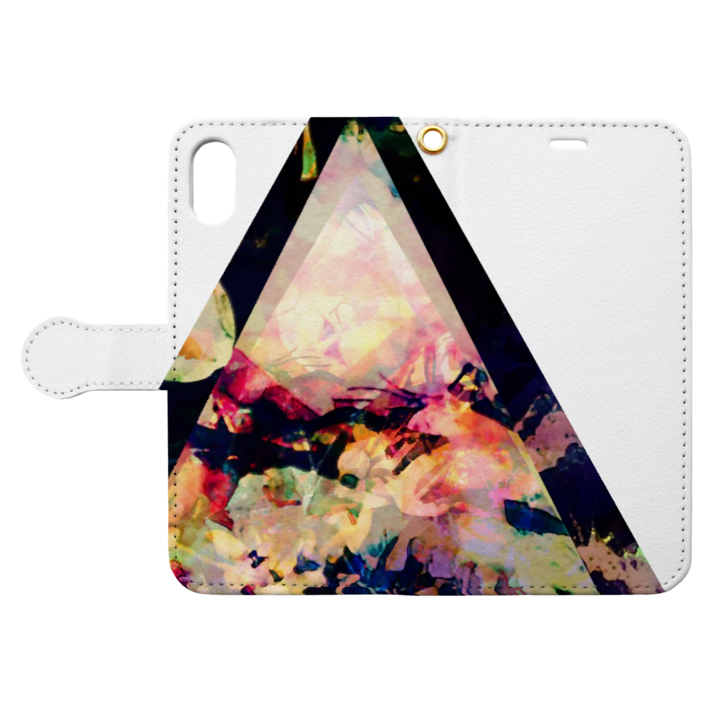 NoraUprise-sの▲5-2【三角形の穴】  Book-Style Smartphone Case:Opened (outside)