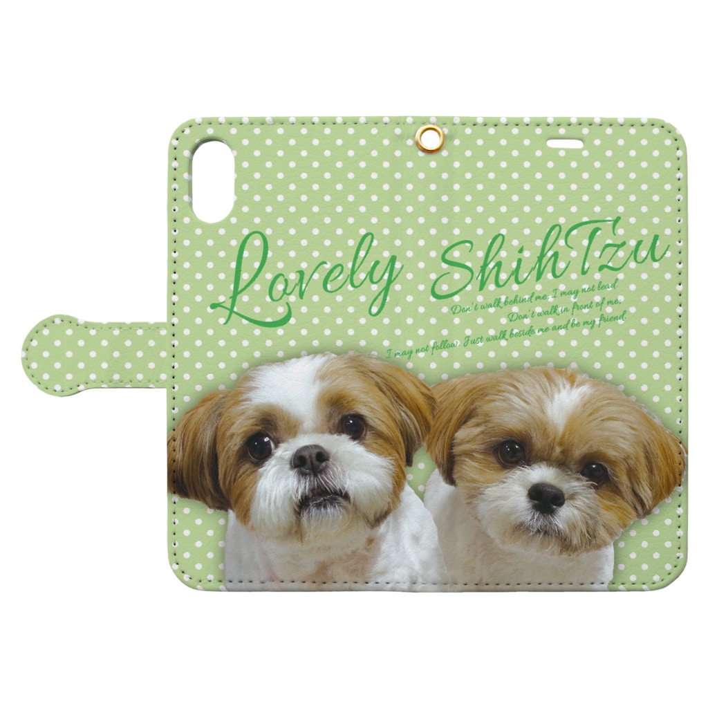 シーズー親子のスマホカバー メロン ぽんずのlovelyシーズー犬グッズ Shihtzuponz の手帳型スマホケース通販 Suzuri スズリ