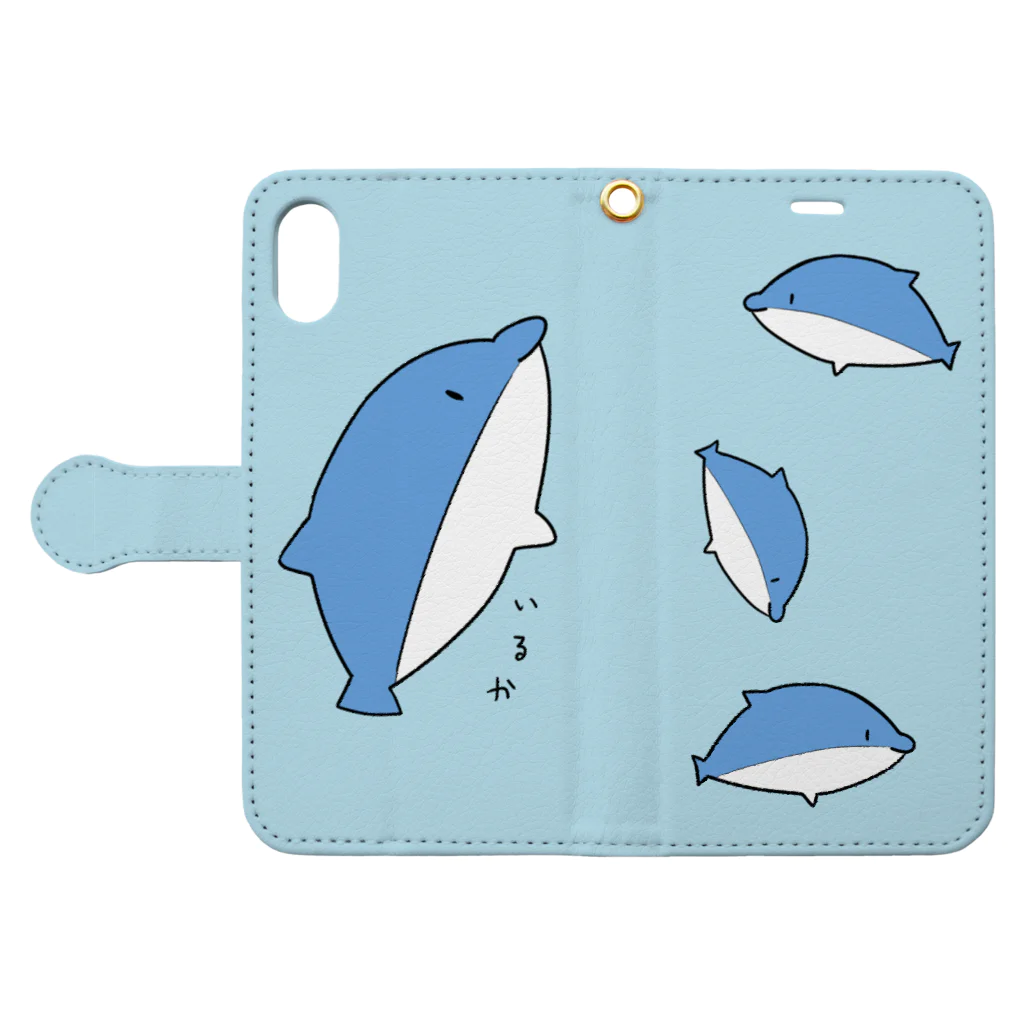 Menmeωのいるか Book-Style Smartphone Case:Opened (outside)