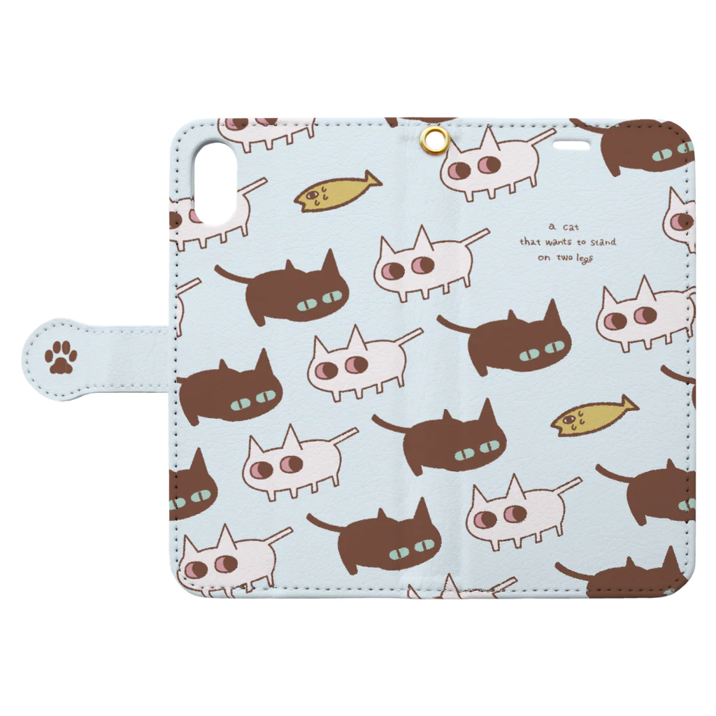 ぷっちのくろねこレグとなかまたちの手帳ケース Book-Style Smartphone Case:Opened (outside)