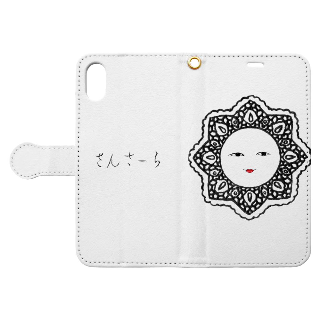 香美堂のさんさーら Book-Style Smartphone Case:Opened (outside)