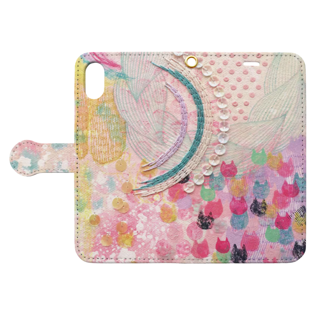 TOMOMIMASUDA-GOODSSTOREの手帳型スマホケース＊「ちゃんと ここに いる。」 Book-Style Smartphone Case:Opened (outside)