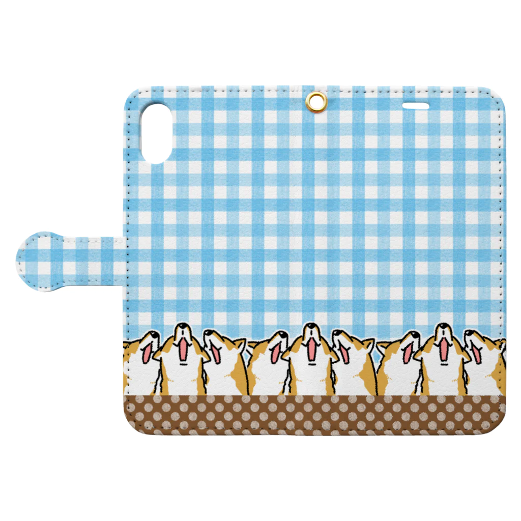 真希ナルセ（マキナル）の歌う赤柴たち Book-Style Smartphone Case:Opened (outside)