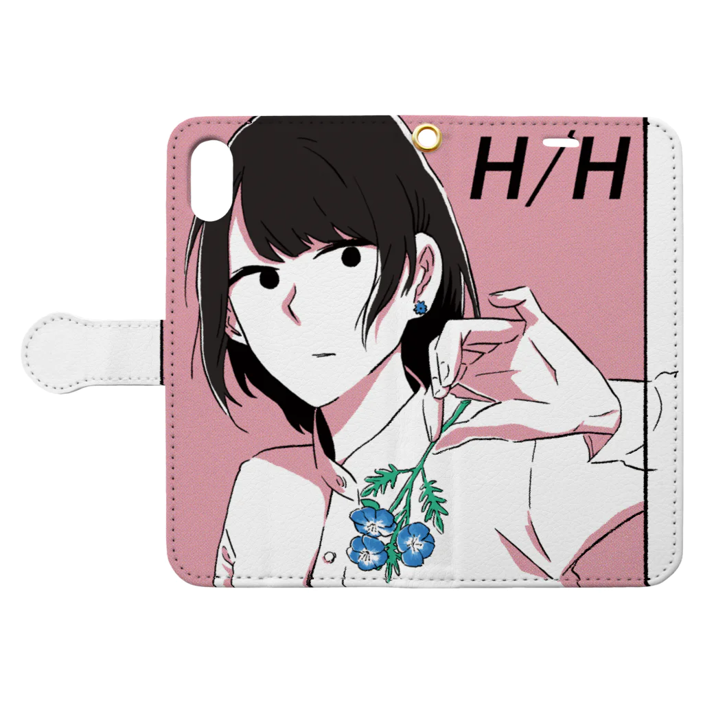 HAGU HOSHINO COLLABORATION STOREの【町田メロメ】HAGU HOSHINO Smartphone Case Book-Style Smartphone Case:Opened (outside)