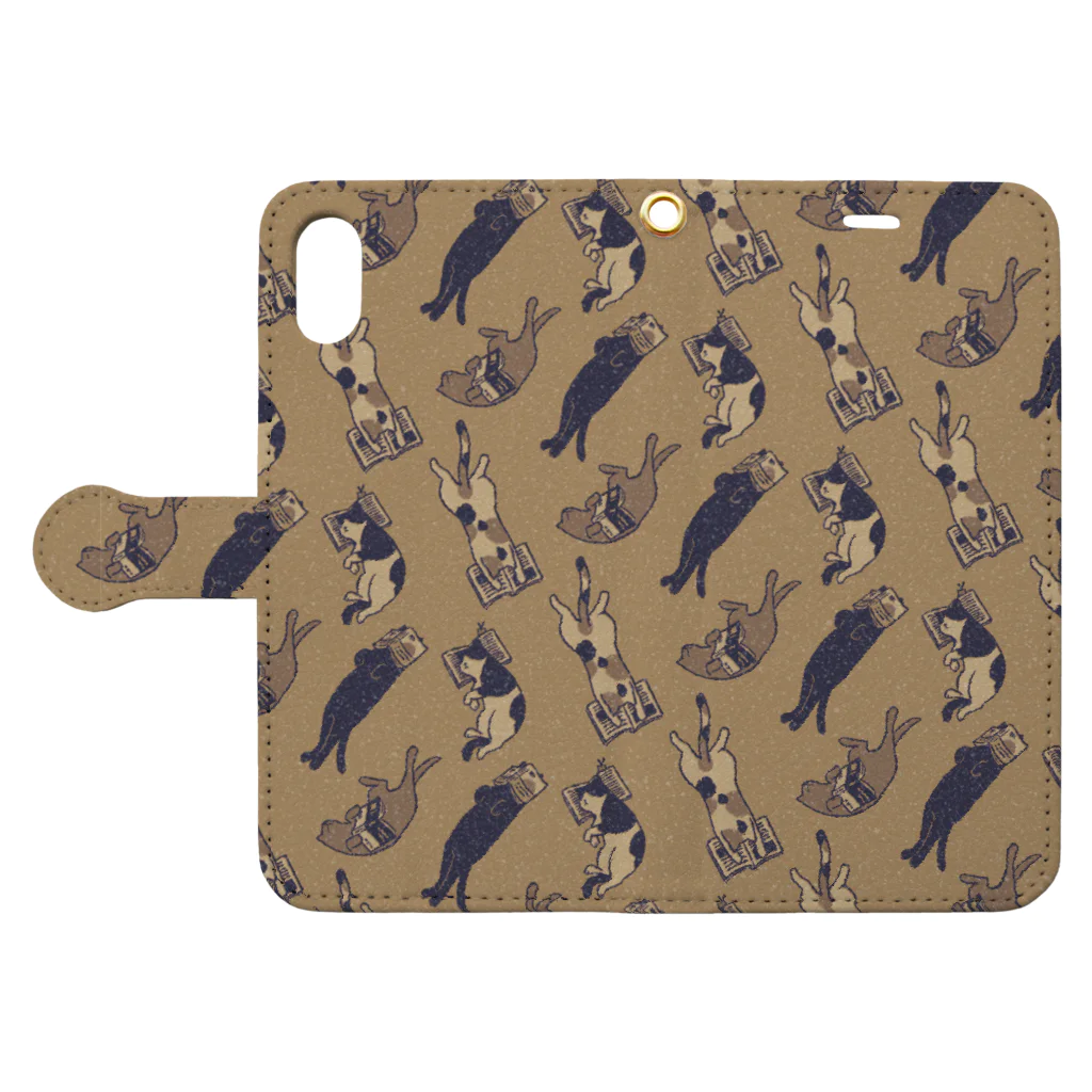 123izmの眠り猫BOOKS Book-Style Smartphone Case:Opened (outside)