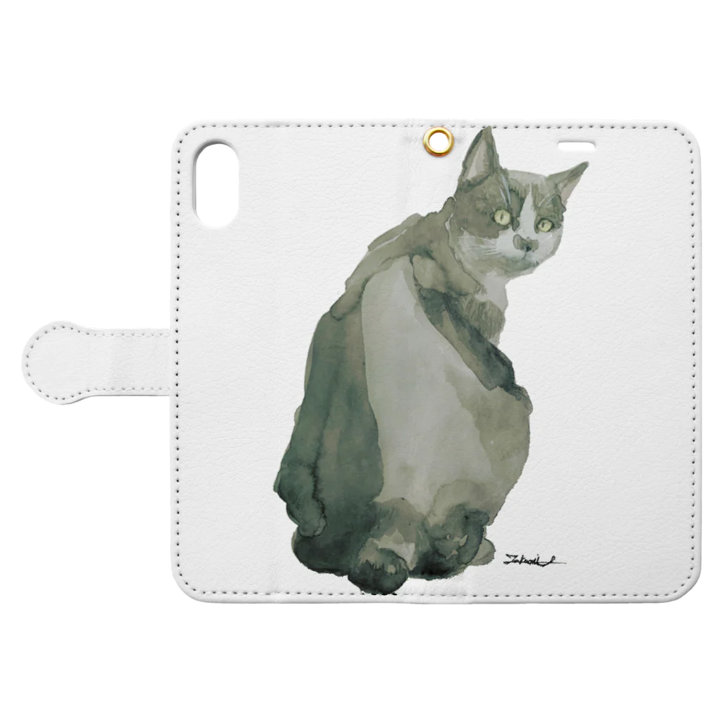 SANADATAKUMIの猫好きのための Book-Style Smartphone Case:Opened (outside)