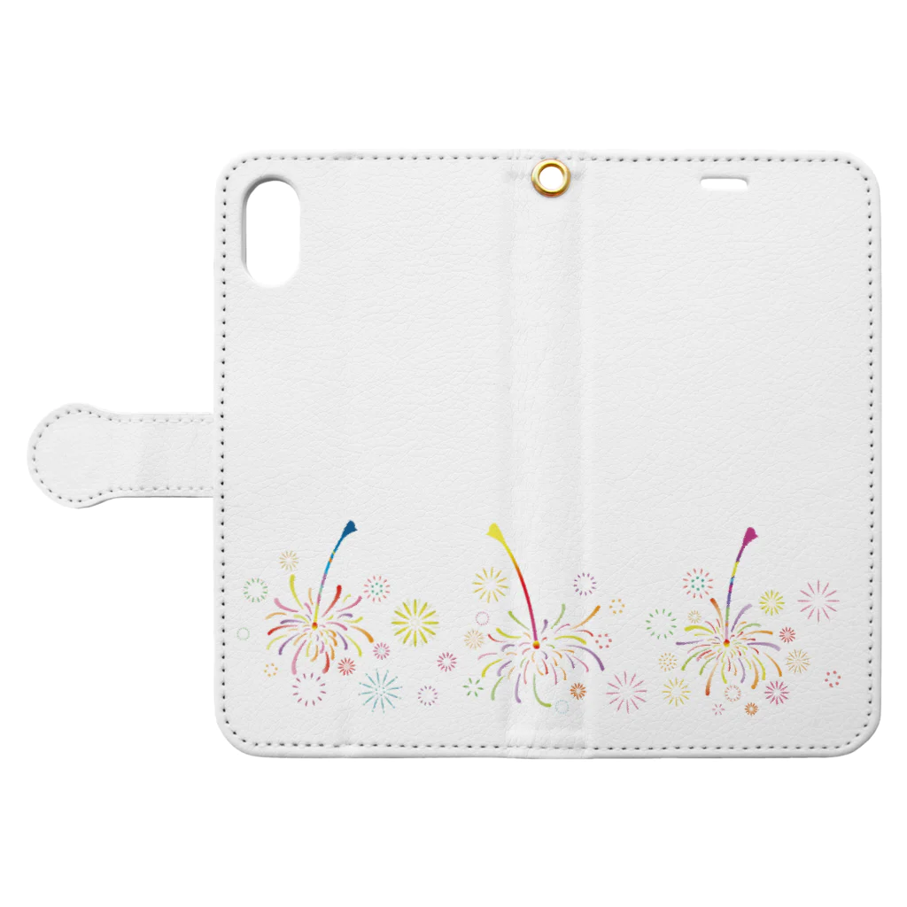 ひつじのアトリエ【公式】のきらめく線香花火 Book-Style Smartphone Case:Opened (outside)