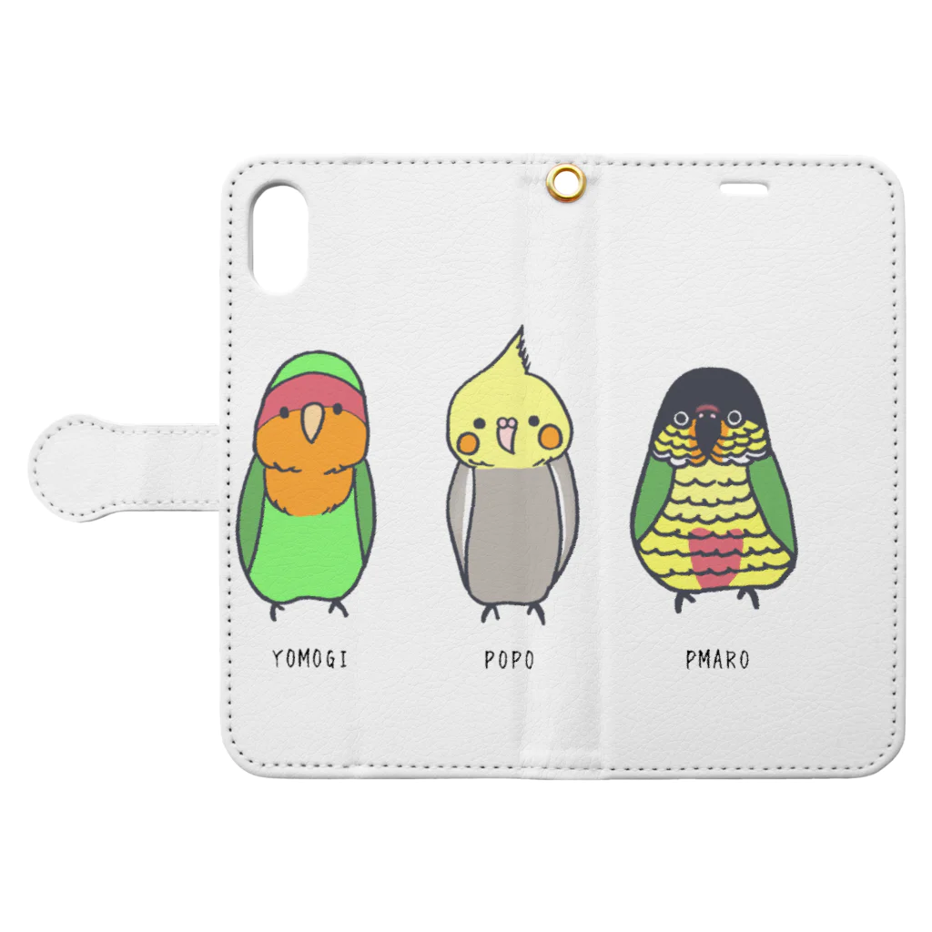 PYPショップの名前入りver よもぽぽぴぃカラー版 Book-Style Smartphone Case:Opened (outside)