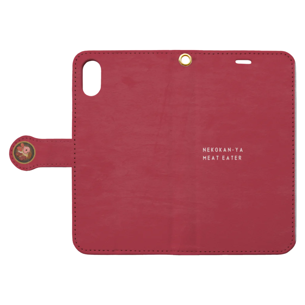 NEKOKAN-YA SUZURI支店の七輪スマホケース Book-Style Smartphone Case:Opened (outside)