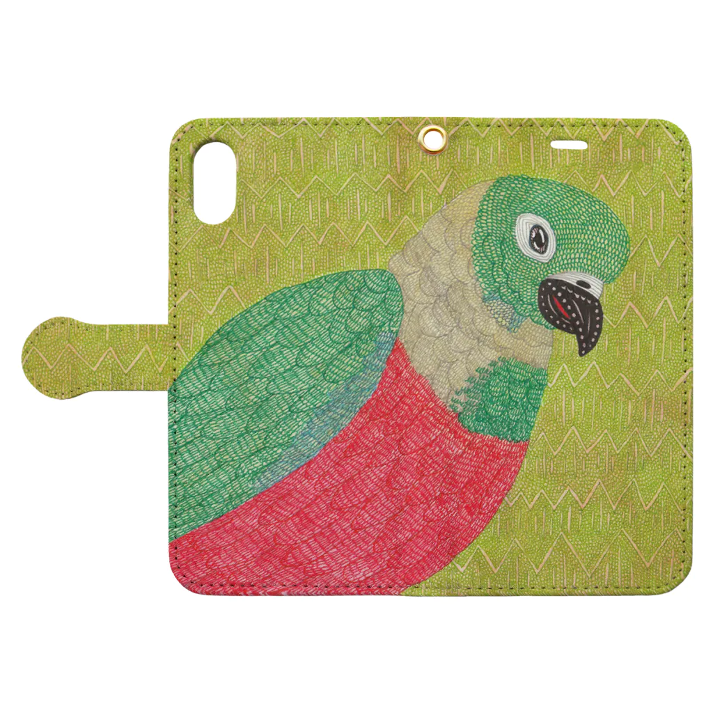 HOLMのアカハラウロコインコ Book-Style Smartphone Case:Opened (outside)