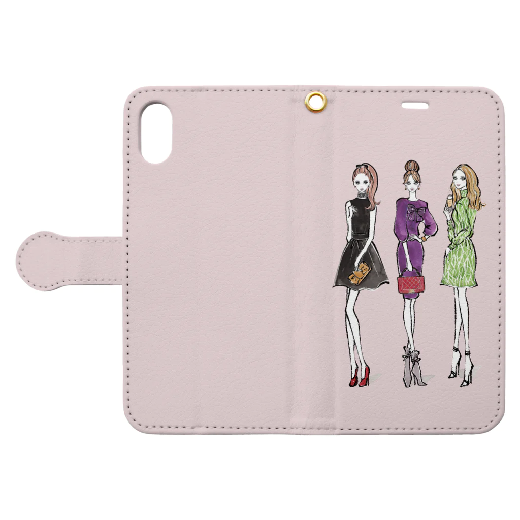 YUKA YASUTOMIのGirls Book-Style Smartphone Case:Opened (outside)