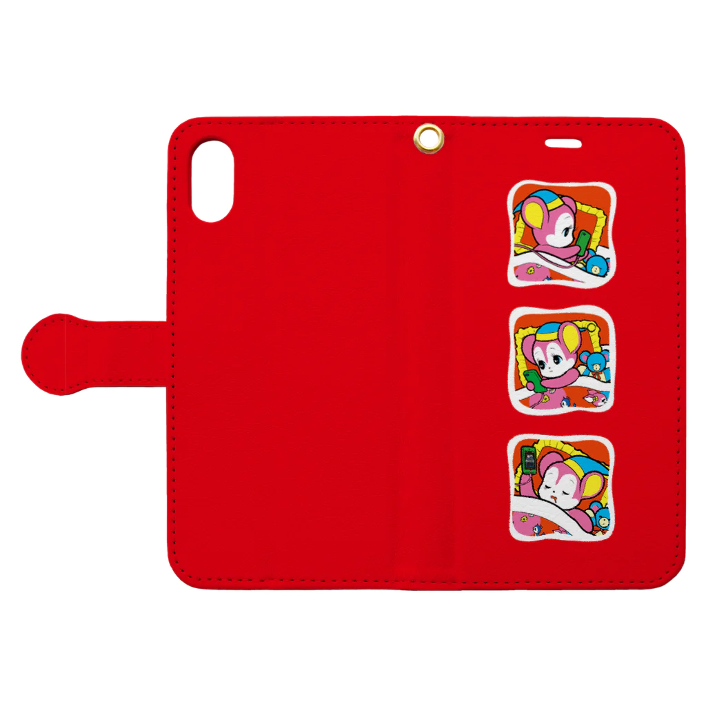 おまけ星の3コマクマちゃん Book-Style Smartphone Case:Opened (outside)