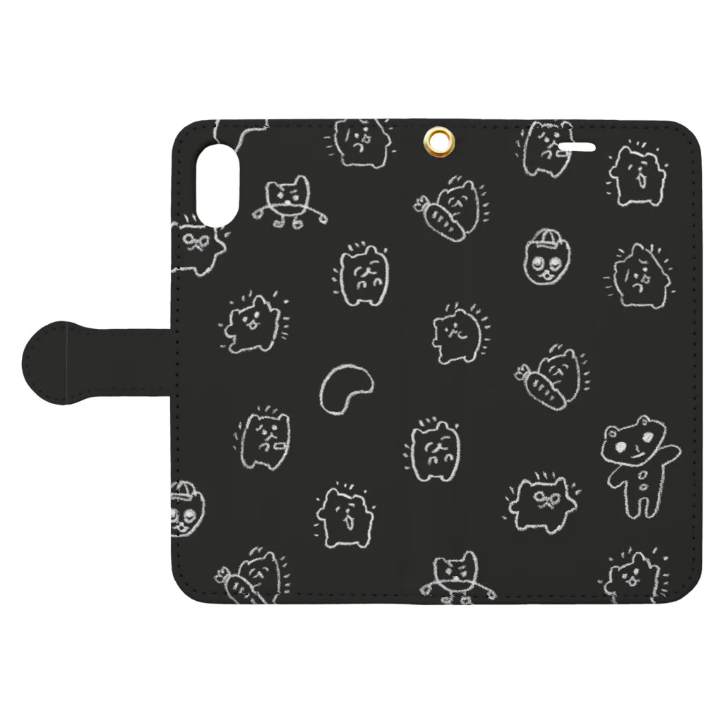 パイナップル通信のBlack Hotosan Book-Style Smartphone Case:Opened (outside)