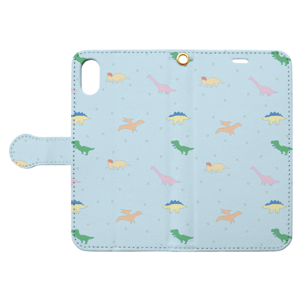 az___goodsのきょうりゅう Book-Style Smartphone Case:Opened (outside)