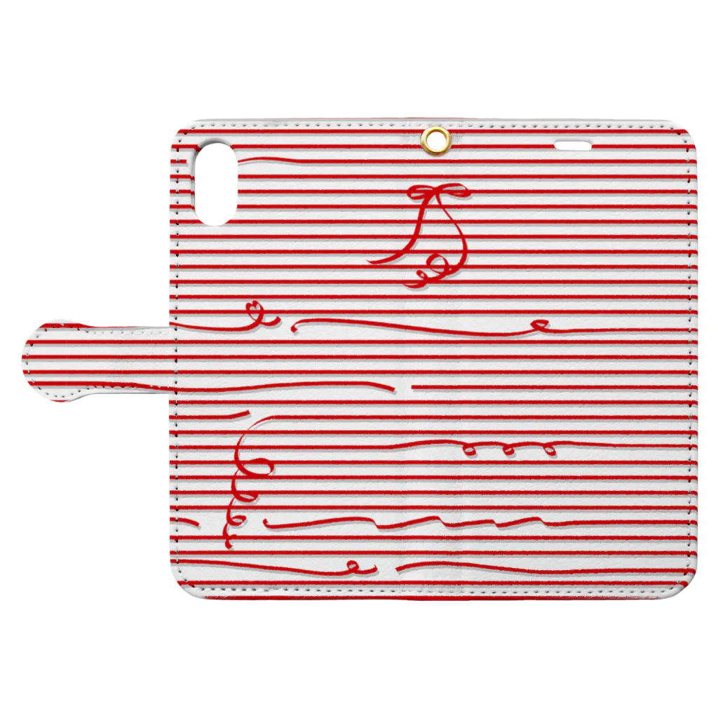 dizzyのRed Stripes Book-Style Smartphone Case:Opened (outside)