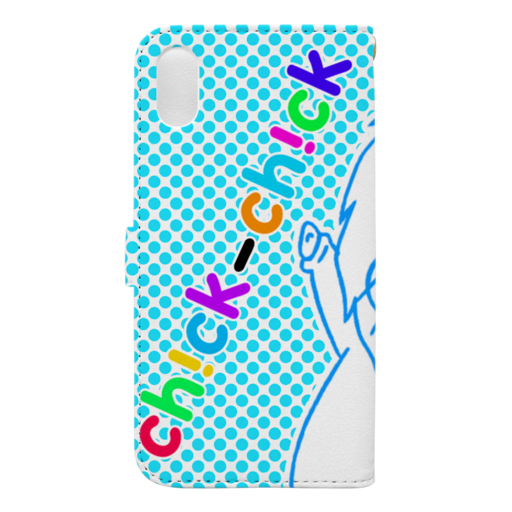 ch!ck-ch!ckの呼んだ？すずきさん！爽やかiPhoneケース（青） Book-Style Smartphone Case :back