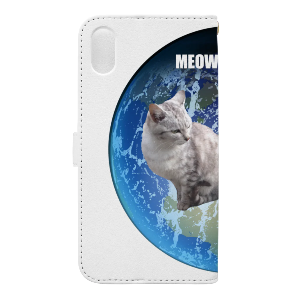 ちばっちょ【ち畳工房&猫ねこパラダイス】のトラ猫ワールド MEOW UNIVERSE 手帳型スマホケースの裏面