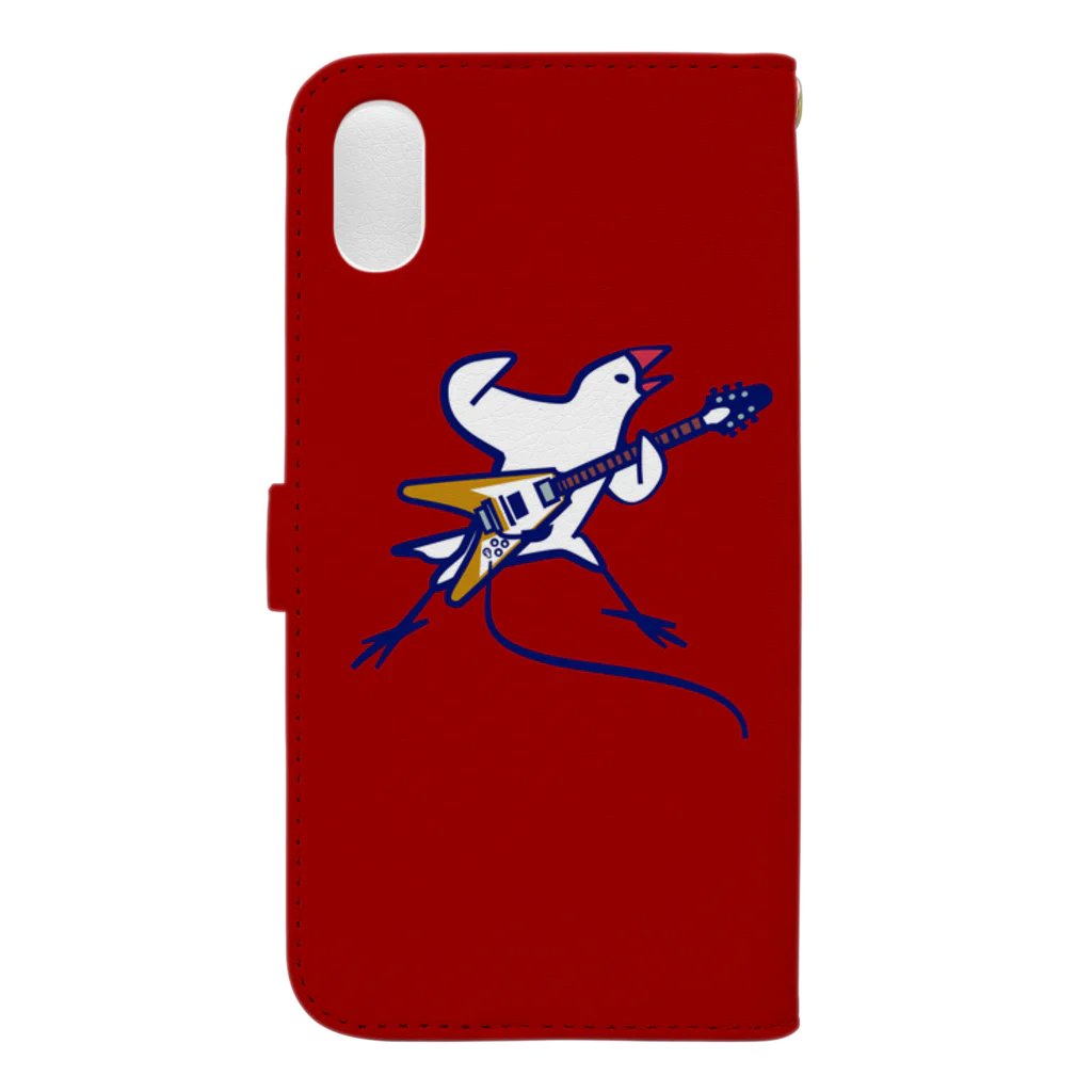 Momi Buncho Lab SHOPのフライングV文鳥(iPhone XR/XS Max用) 手帳型スマートフォンケース Book-Style Smartphone Case :back