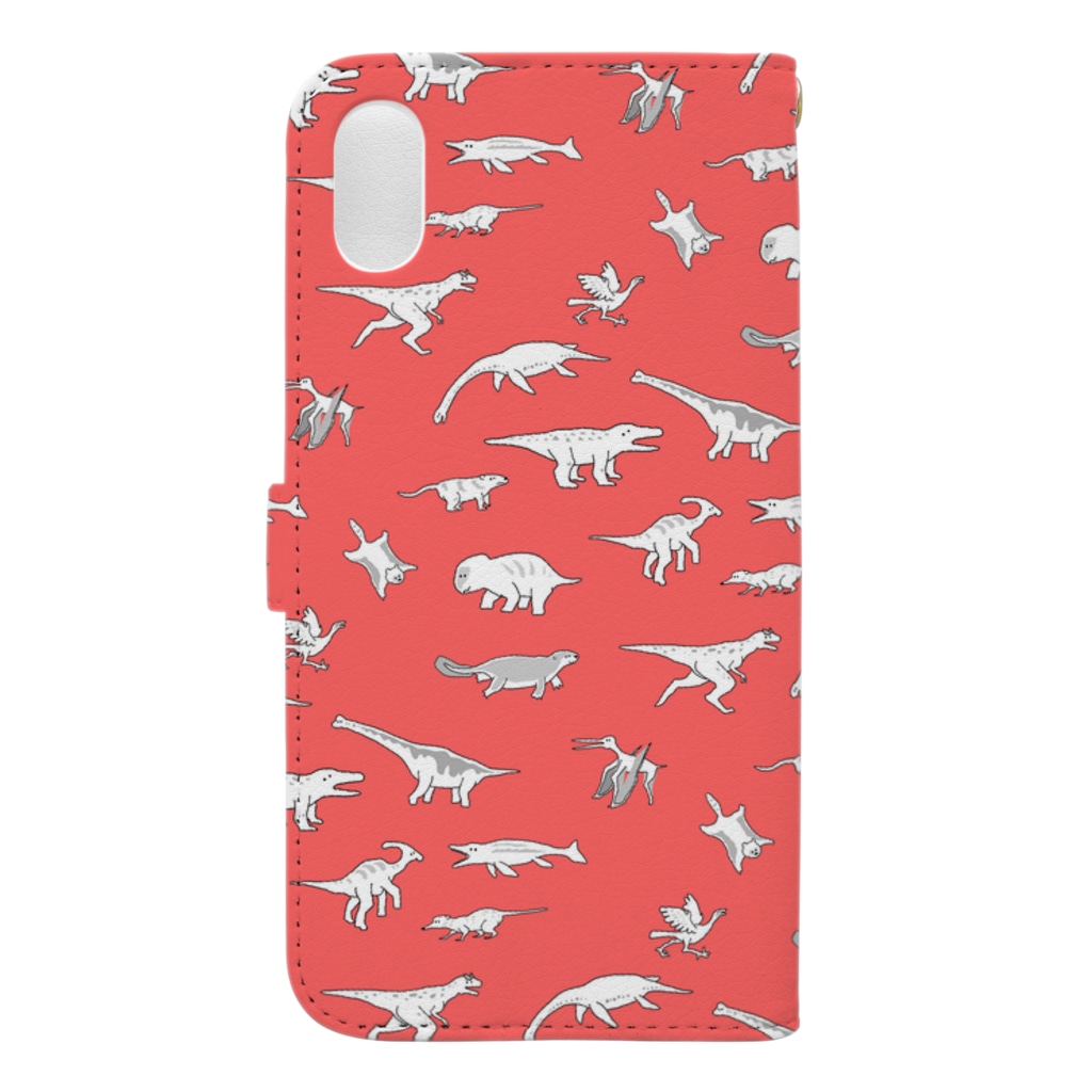 ホリゴメの絶滅した生き物 中生代 アカ Book-Style Smartphone Case :back