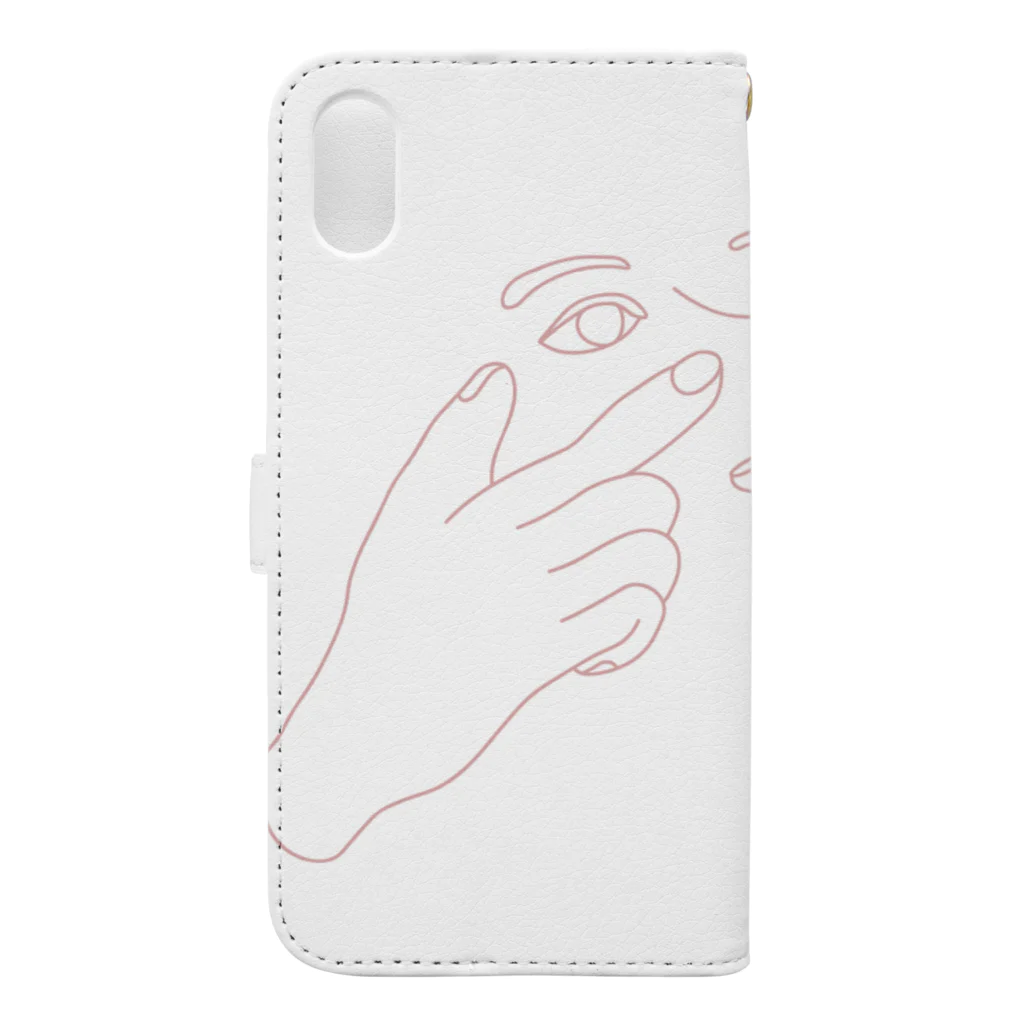 プランクトロニカのくまとテレパシー / light pink Book-Style Smartphone Case :back