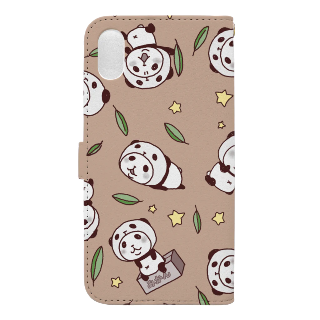 スパイシー千鶴のパンダinぱんだ(総柄) Book-Style Smartphone Case :back