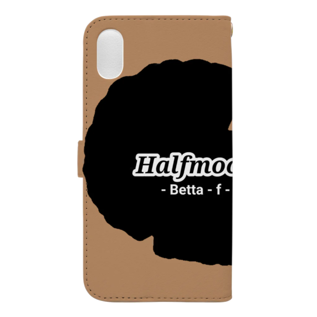 ☆ららくらら☆のHalfmoon Betta①Black(Cinnamon) Book-Style Smartphone Case :back