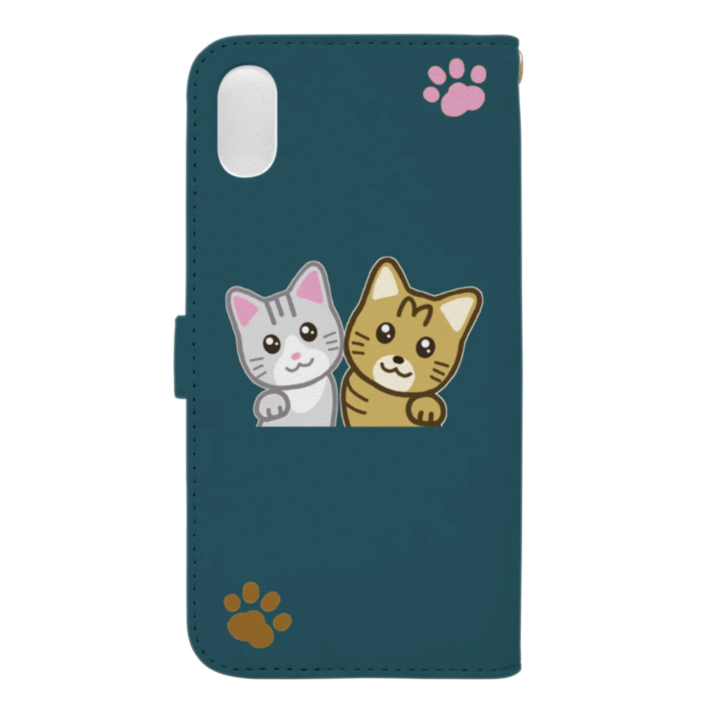 すきだらけShopの【ちぃちゃん＆みみしゃん】手帳型スマホケース（らむね） Book-Style Smartphone Case :back