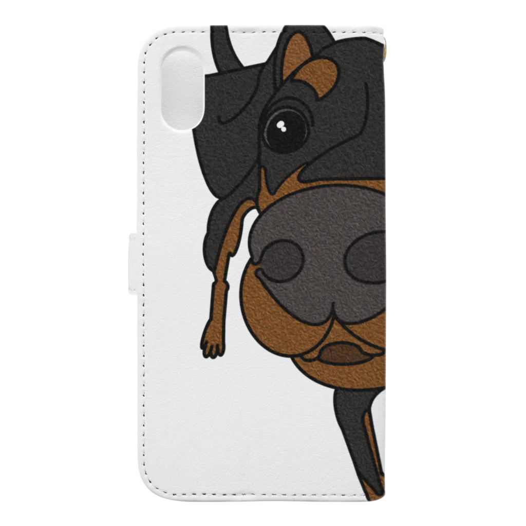 ミニピン クラブ minipin clubのミニチュアピンシャー ミニピン Miniature Pinscher minipin ドアップ Book-Style Smartphone Case :back