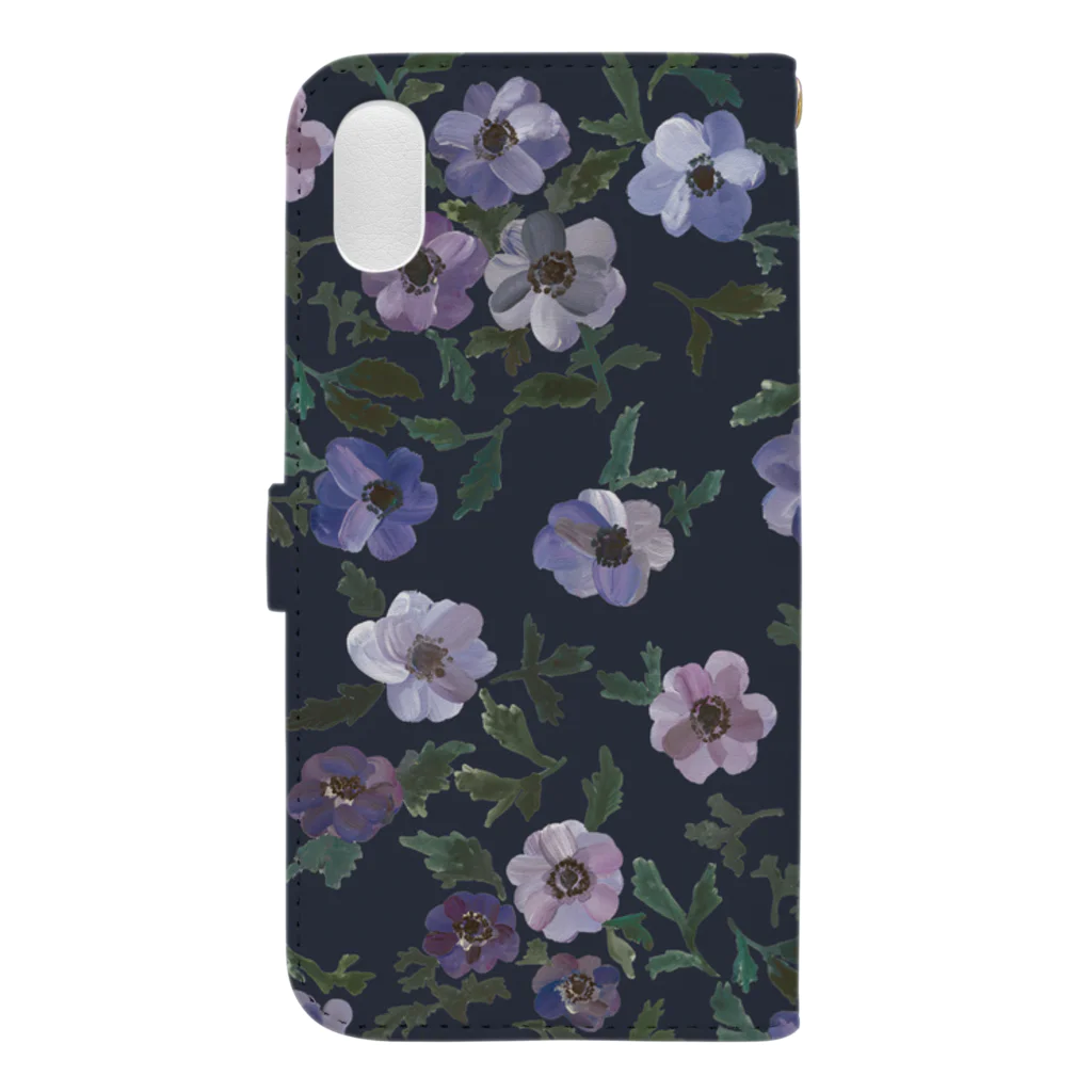 otsukiyumiのanemone navy 手帳型スマホケースの裏面