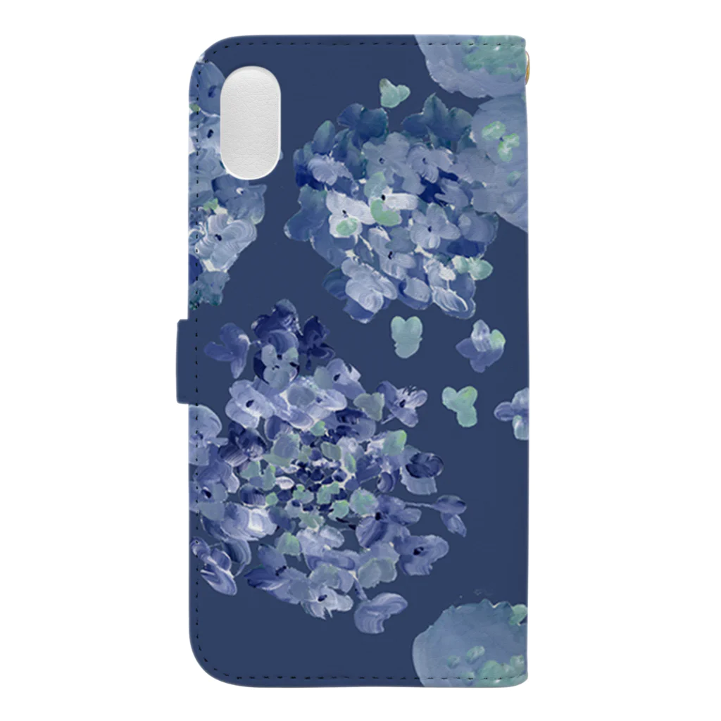 otsukiyumiのajisai blue Book-Style Smartphone Case :back