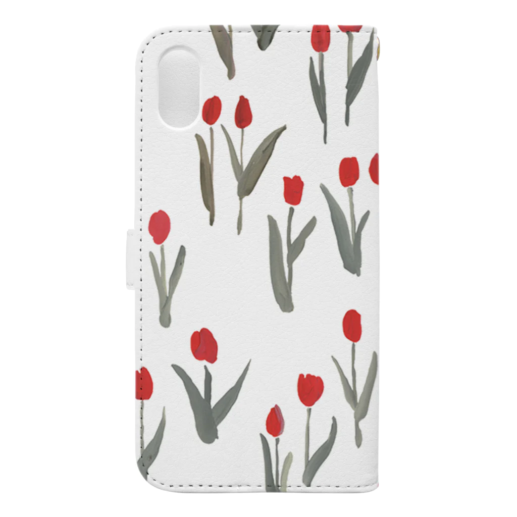 otsukiyumiのtulip red Book-Style Smartphone Case :back