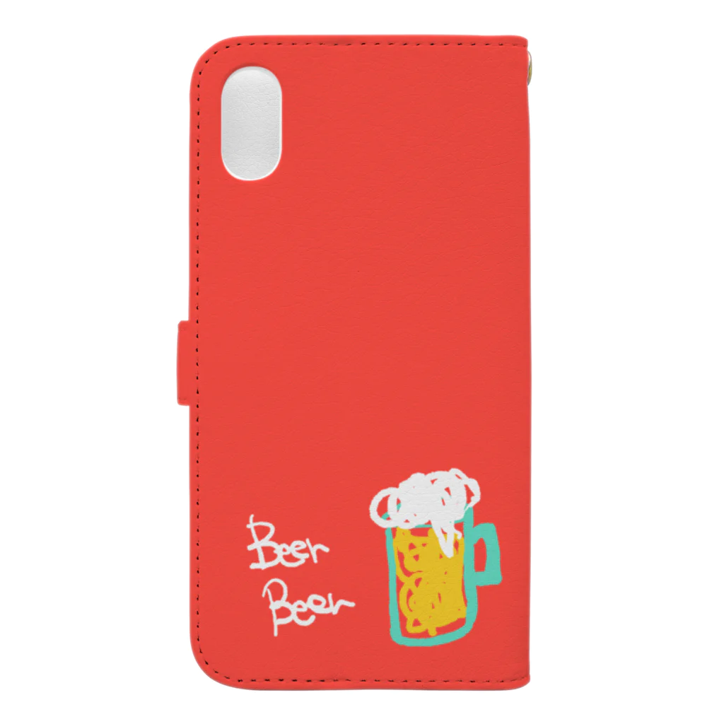 happychamchamのビール　レッド Book-Style Smartphone Case :back