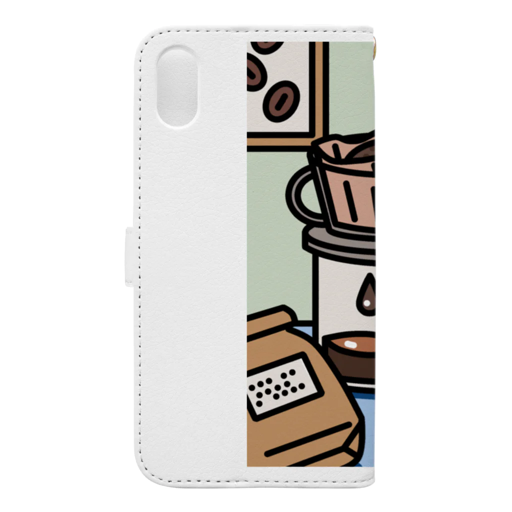 サタケ商店🐅🍛のハンドドリップコーヒー Book-Style Smartphone Case :back