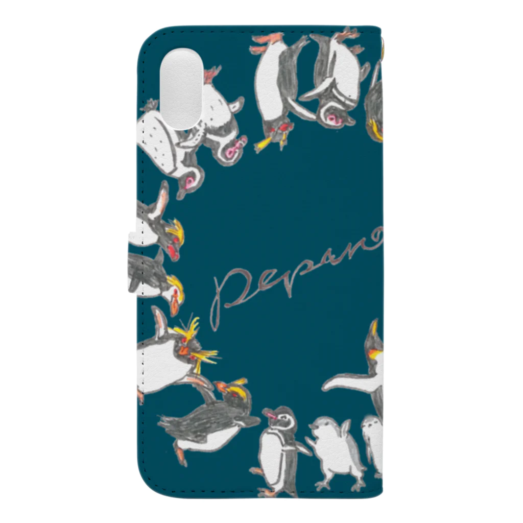 雑貨屋ペパロニのペンギン　全員集合 Book-Style Smartphone Case :back