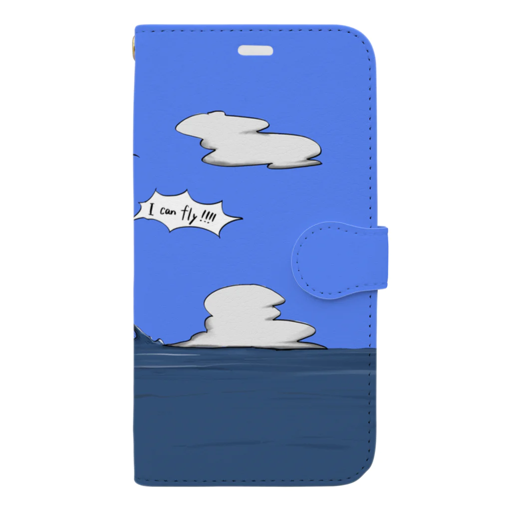 にぼしの空飛ぶ魚スマホケース Book-Style Smartphone Case