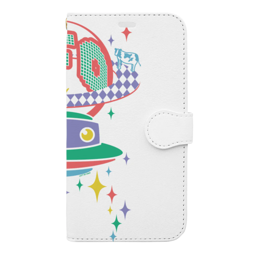 Cɐkeccooの宇宙にきらめく宇宙人★未確認飛行物体★UFO★‐カラフル Book-Style Smartphone Case