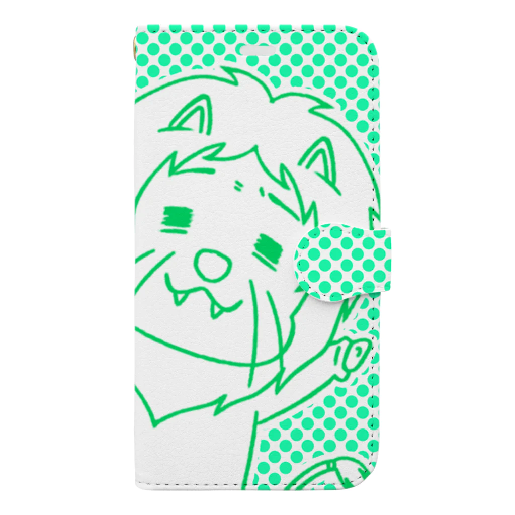 ch!ck-ch!ckの呼んだ？すずきさん！爽やかiPhoneケース（緑） Book-Style Smartphone Case